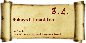 Bukovai Leontina névjegykártya