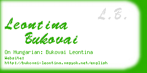 leontina bukovai business card